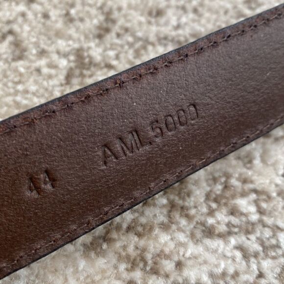 Top Grain Brown/black Leather Belt 44 - Picture 8 of 8